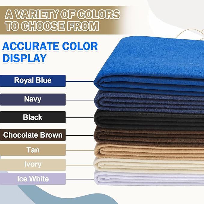XSEINO Ivory Large Felt Fabric 108" X 36 ", 1.4 mm Thick Soft Felt Fabric Sheet