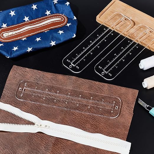 PH PandaHall 6pcs 3 Sizes Zipper Making Templates