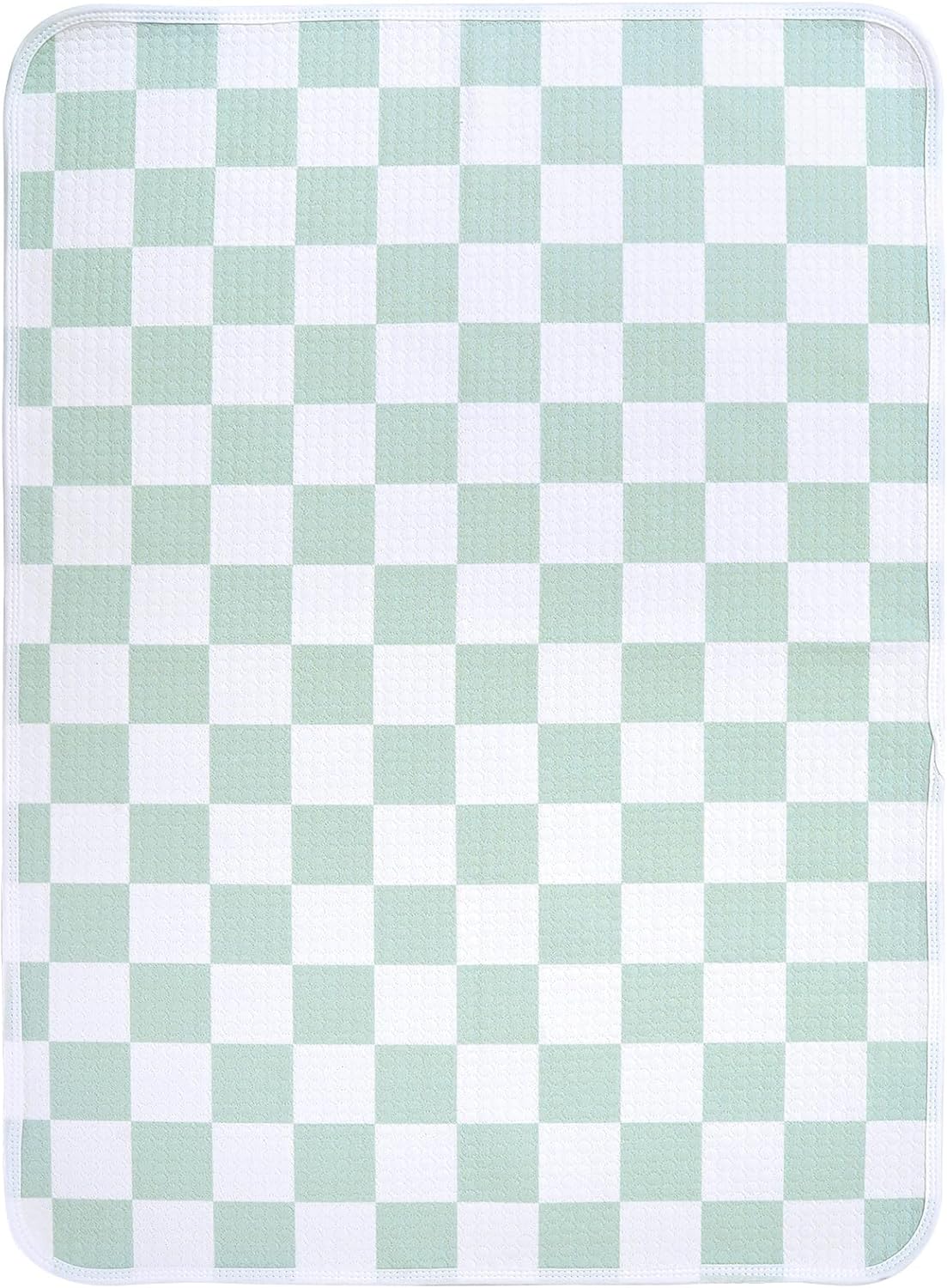 haakaa Waterproof Changing Pad Liners, 100% Cotton, Soft & Breathable (1pc, 19.5" x 27.5" Checkered Days)