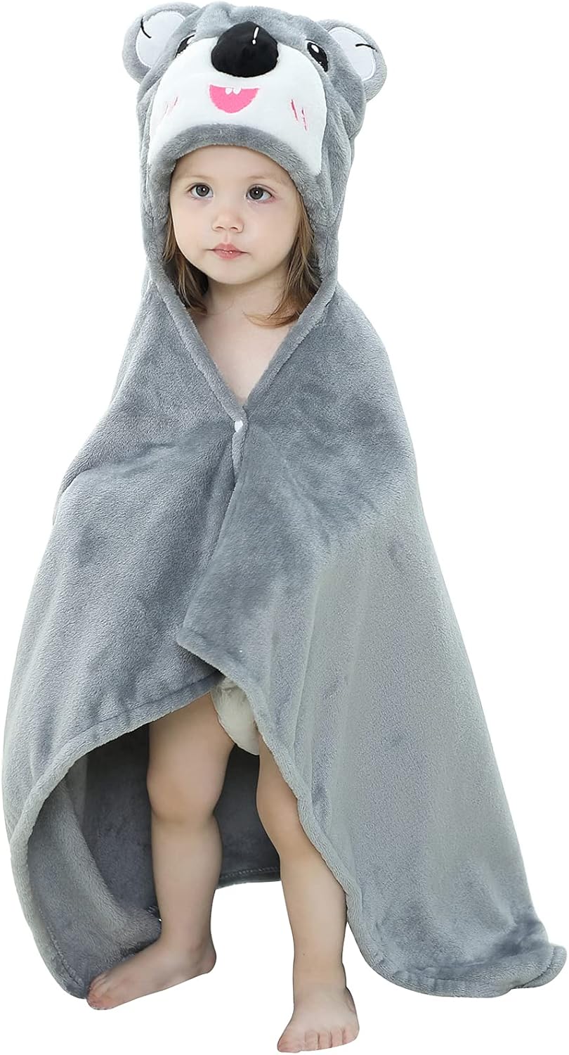 Wearable Blanket Hoodie for Kids Toddlers Hooded Towels Soft Cozy Flannel Wearable Throw Blanket Hoodie for Boys Girls Birthday Gifts (Koala 50 * 40)
