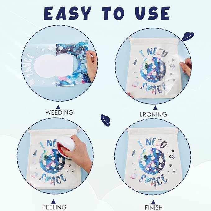 Tintnut Starry Sky Galaxy Heat Transfer Vinyl, PU HTV sheets, easy cut & weed