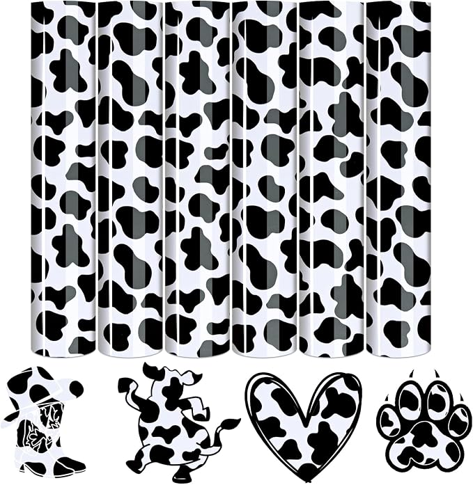 Tintnut Black Cow Heat Transfer Vinyl, easy cut & weed, stretch washable