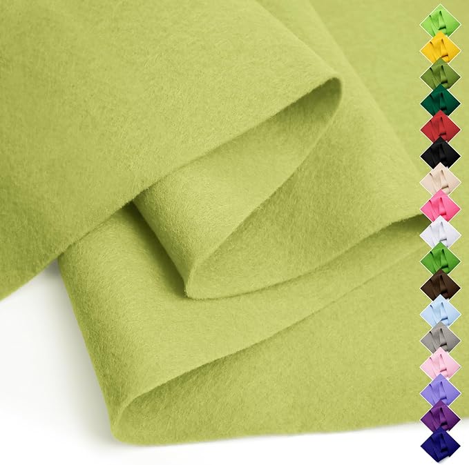 Soft Felt Fabric Sheet 18" x 36", 1.6mm Acrylic Craft Felt, Olive Green | Soft
