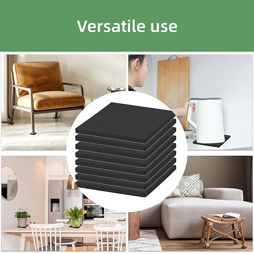 8Pcs Black EVA Foam Pad 4in x 4in x 1/4in High Density Closed Cell Foam Sheet