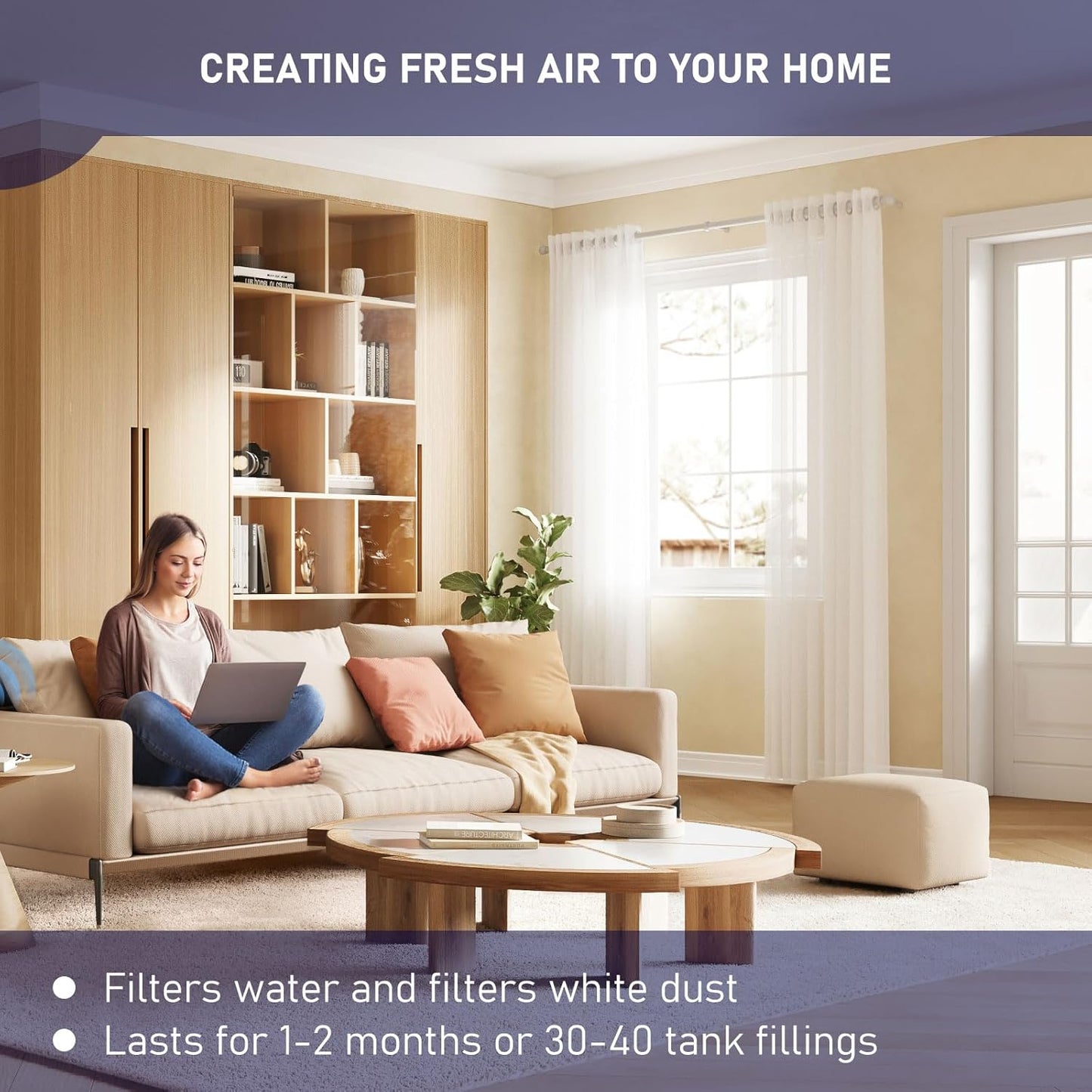 Ontheone Humidifier Filter Replacement Compatible with Crane Teardrop Humidifiers, Adorables, Drops, Droplets, smartDrops, and Warm Mist Humidifiers, Universal Humidifier Filter, 4 Pack