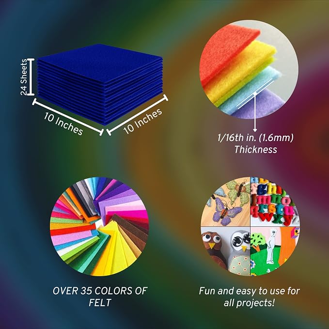 FabricLA Acrylic Felt Sheets for Crafts