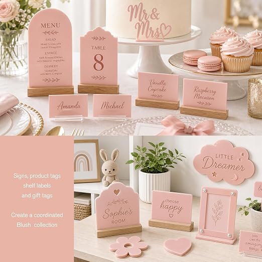Macaron Pastel Cast Acrylic Sheets 12x12 1/8" | Dual finish matte & glossy cast