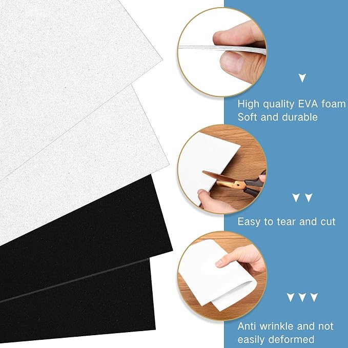 Innconee 15 Pcs Embroidery Foam 3mm Thick 10 x 15 Inch 3D Puffy EVA Foam Sheets