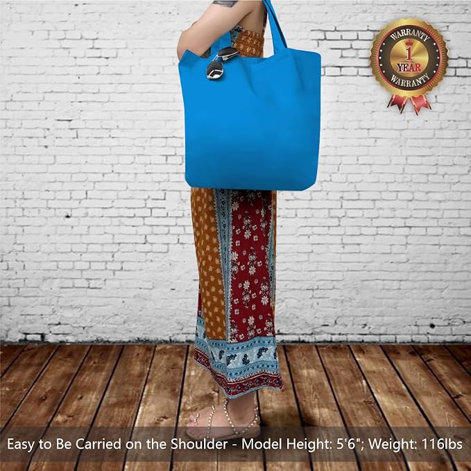TOPDesign 3-Pack Super Strong Large 12oz Cotton Canvas Tote Bags, Reusable