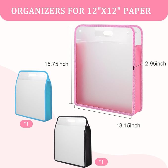 Caydo 3 Pack Scrapbook Paper Storage, Vinyl Paper