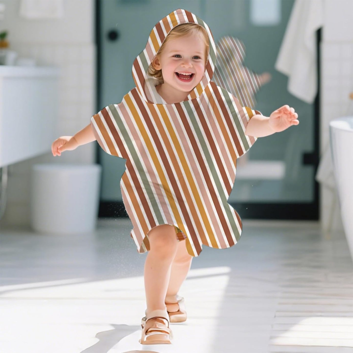 Toddler & Kids Hooded Bath & Beach Towel - Microfiber Wearable Poncho for Bathroom, Pool, Beach