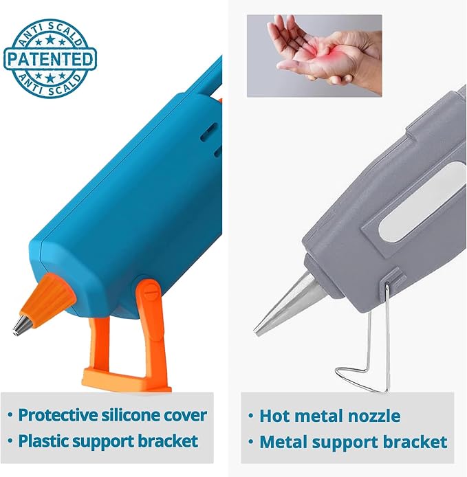 Tilswall Hot Glue Gun Kit with 30 Premius Glue Sticks（130mm x 7mm）, Fast