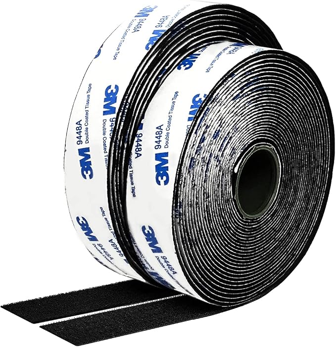 Hook and Loop Tape 1in x 20ft, Slef Adhesive Interlocking Strip, Mounting Tape