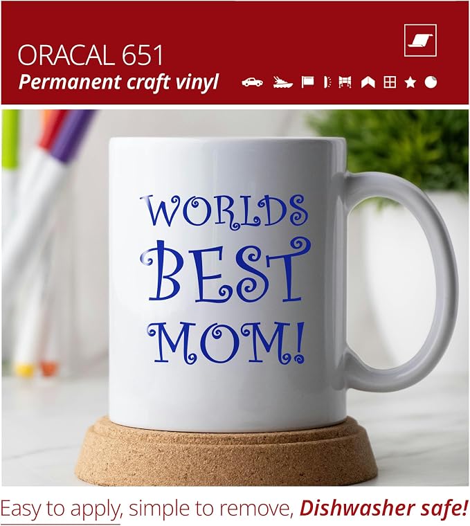 ORACAL 651 Gloss Brilliant Blue Permanent Vinyl Tape Roll – Premium Adhesive