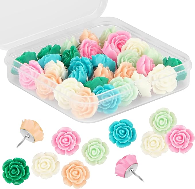 Cuttte 30pcs Decorative Flower Push Pins