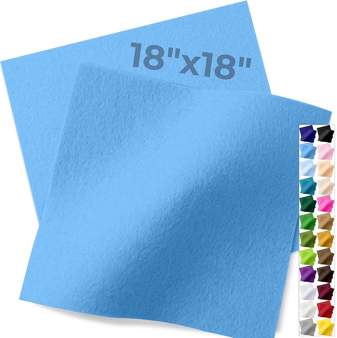 IONTACH 18" X 18" Soft Felt Sheets 1.6mm Thick | Acrylic Felt Fabric Sheets