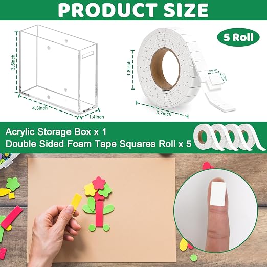 5 Roll Double Sided Foam Tape for Crafts