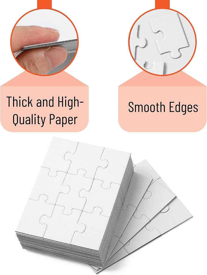 Mr. Pen- Blank Puzzle, 24 Pack, 9 Pieces/Pack, 5.5" x 4" | Blank Puzzles to