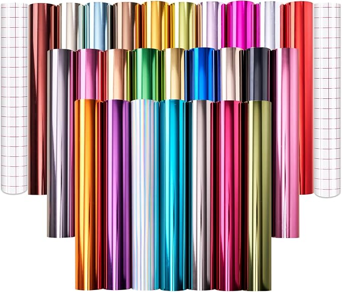 Tintnut Holographic Permanent Vinyl 12x12in 26 Pcs Metallic Adhesive Vinyl |