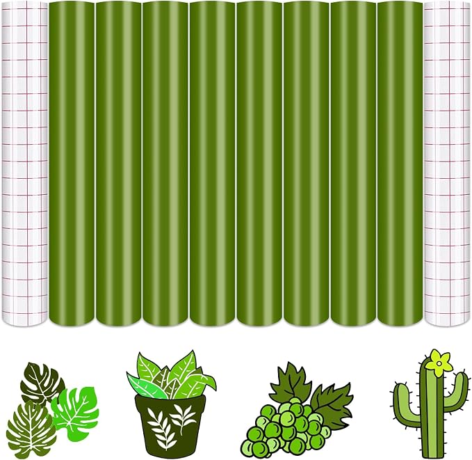 Tintnut Grass Green Permanent Vinyl 8 Sheets 12''x10'' Adhesive Vinyl | Solid