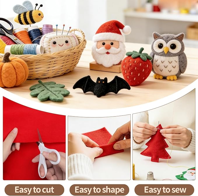 Red Felt Fabric Sheet 108" X 36", 1.4mm Thick Large Soft Durable Flexible Craft
