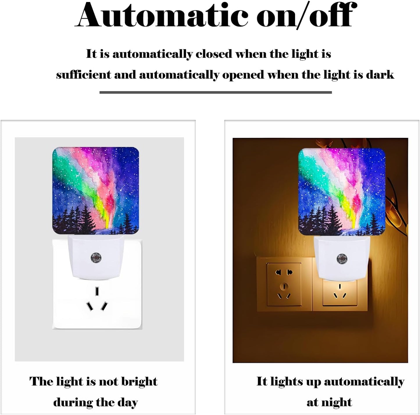 Northern Lights Night Light,Plug-in Nightlights Auto Sensor Night Lamp Dusk to Dawn Lamp Home Decor for Nursery Children Girls Boys
