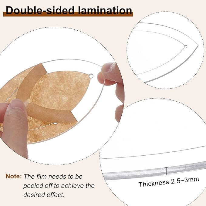 BENECREAT 7 Shapes Double Wedding Ring Acrylic Quilting Template, Transparent