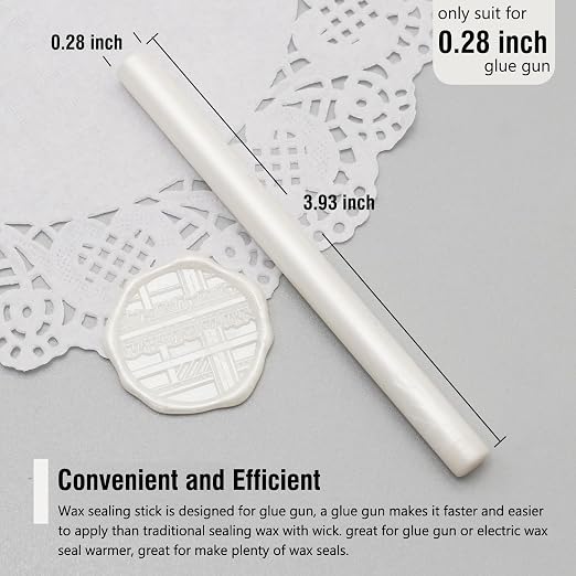 60pcs Wax Seal Sticks with Glue Gun Kit, Pearl White Sealing Wax Sticks