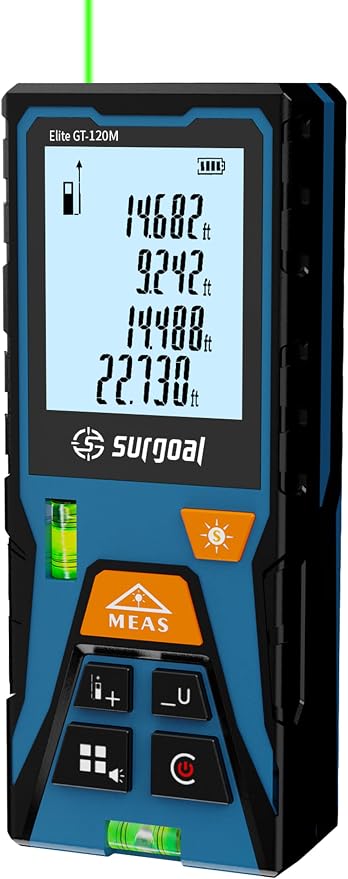 Laser Distance Measure Backlit LCD