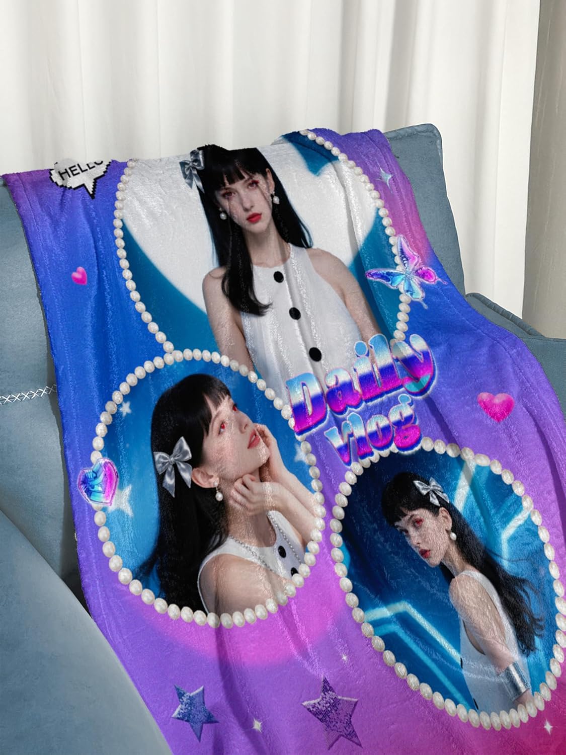 Personalized Photo Blanket Gifts for Couple Custom Flannel Blankets with Photos Pictures Text Customized Mother's Day Birthday Gift for Grandma Wife
