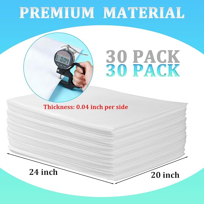 30Pack Large Foam Pouches 20x24 Inch, Cushion Foam Pouch