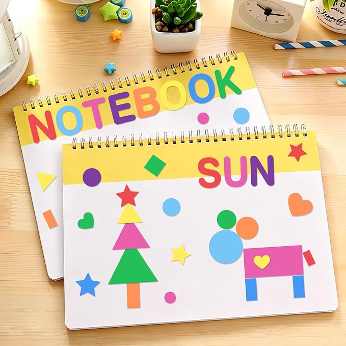 1490Pcs Foam Stickers for Crafts 8Colors Self Adhesive Foam Letter Shape