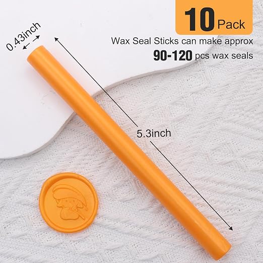 Bright Orange Sealing Wax Sticks, HOSEALING 10pcs Glue Gun Sealing Wax Sticks
