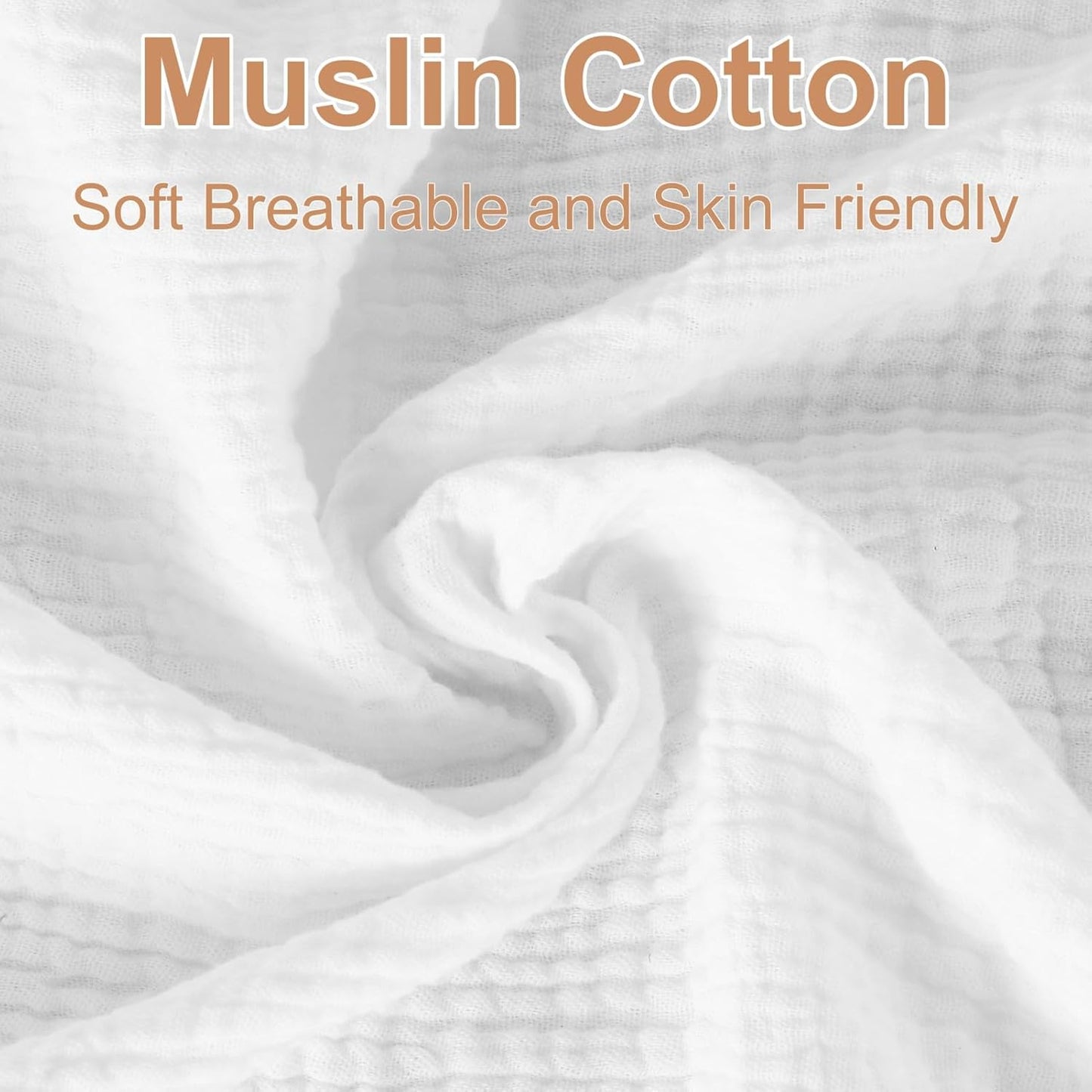 2 Pack Muslin Fitted Crib Sheets for Baby Girls & Boys-Neutral Breathable Crib Mattress Protector for Standard Crib Mattress (28"x 52") -White Crib Sheets No Slip Toddler Cotton Bedding