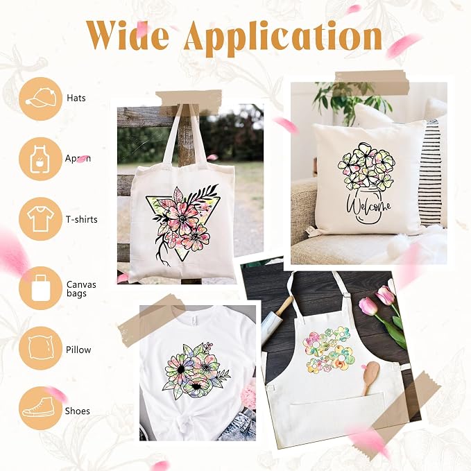 HTVSTD Floral HTV Heat Transfer Vinyl 10 Sheets 12×10in Iron on Vinyl | Flower