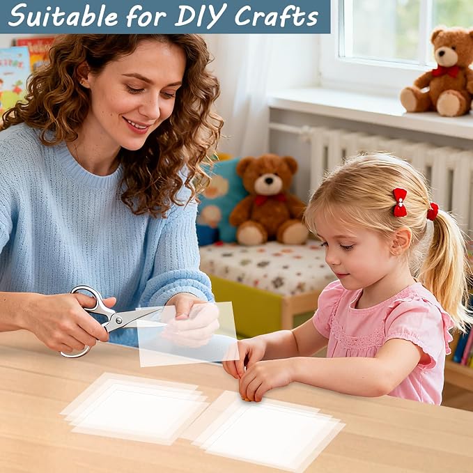woric 160 PCS Clear Cellophane Sheets 7.8 x 7.8 Inch Transparent Christmas