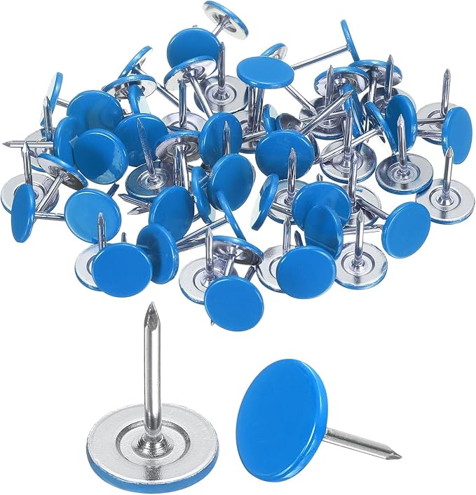 uxcell 150Pcs Upholstery Tacks, 11mmx15mm Flat Head Thumb Tack Decorative