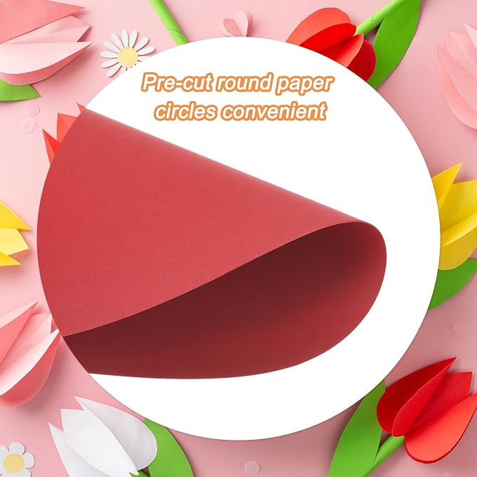 MECCANIXITY 60 PCS Red Circle Cutouts Paper, 6 Inch Round Cutouts 200gsm/75lb