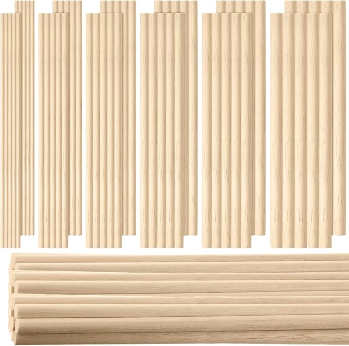 215 Pieces Balsa Wood Sticks Wooden Dowel Rods 1/8, 1/2 Inch Round Hardwood