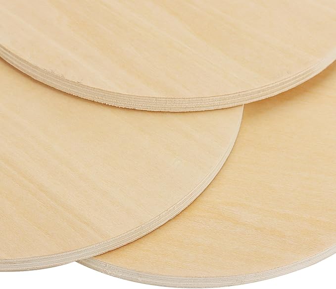 SHEUTSAN 24 PCS 6 x 6 Inch Blank Wood Circles, 1/4 Inch Thick Unfinished Wood