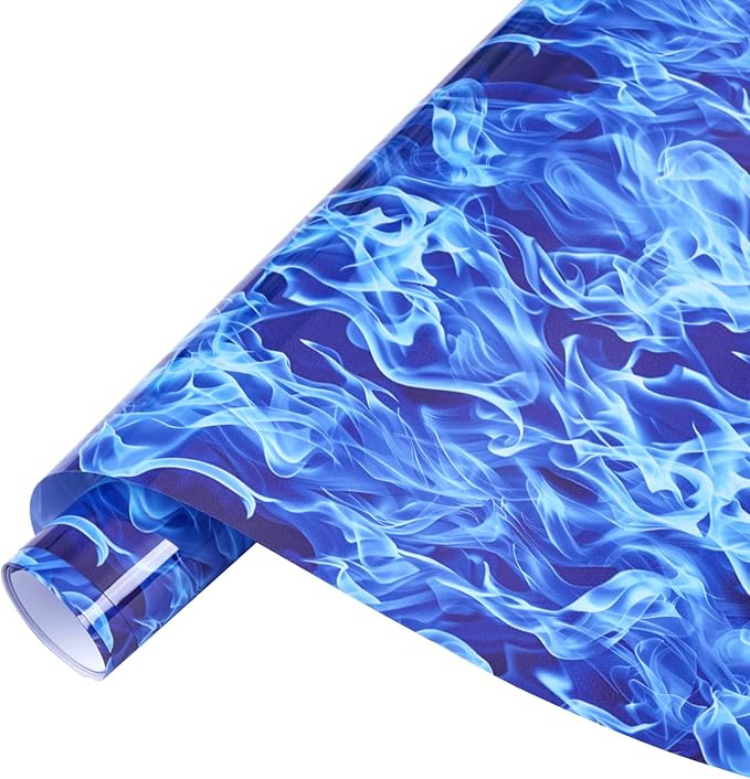 Tintnut Blue Flame Heat Transfer Vinyl Roll, stretch washable, suitable