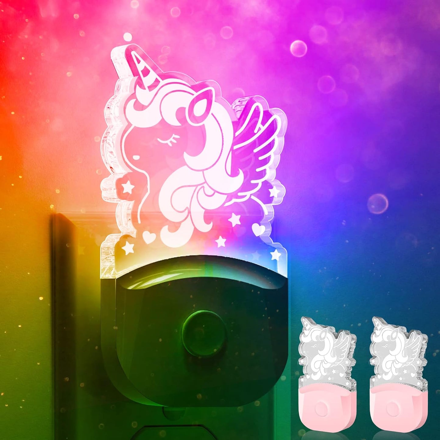 L LOHAS LED Night Light for Kids[2 Pack], Night Lights Plug into Wall with Dusk to Dawn, LED Cute Night Light, Color Changing Nightlight, Birthday Gifts for Girls, Kids, Room Decor