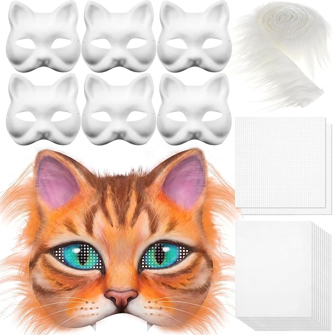 Seenelling DIY Therian Mask Kit Blank Cat Mask