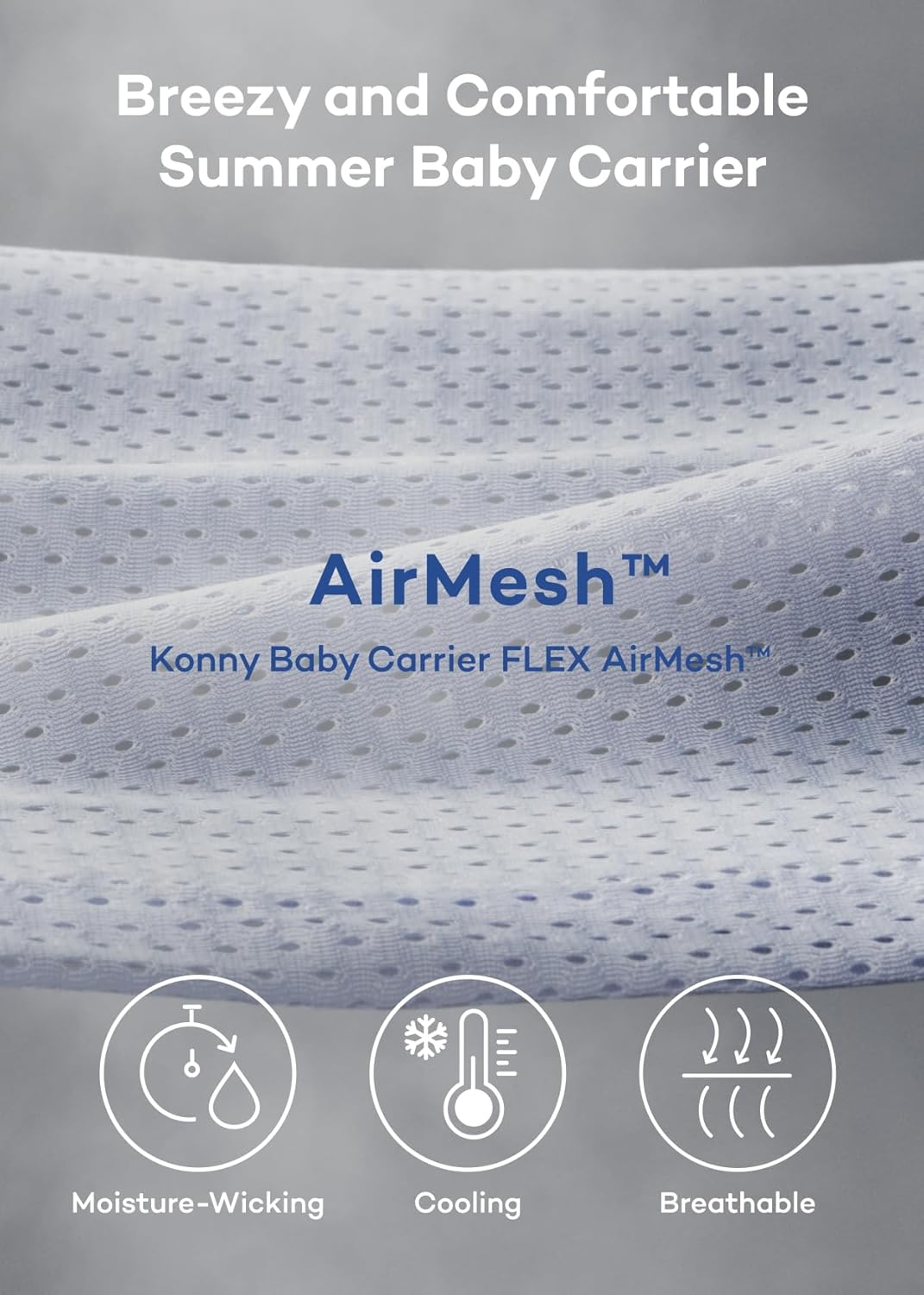 Konny New and Improved Baby Carrier Flex SoftBreeze Premium Material - Adjustable, Easy to Wear and Wrap Baby Sling, Perfect for Newborn Babies Essentials up to 44 lbs(XS-L) - Beige