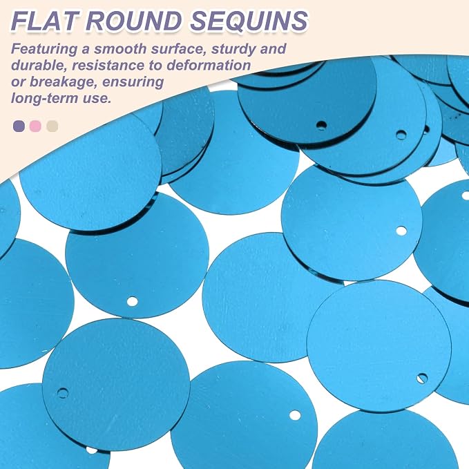MECCANIXITY 700 Pcs Flat Round Sequins 15mm/0.6 Inch Loose Paillettes Craft