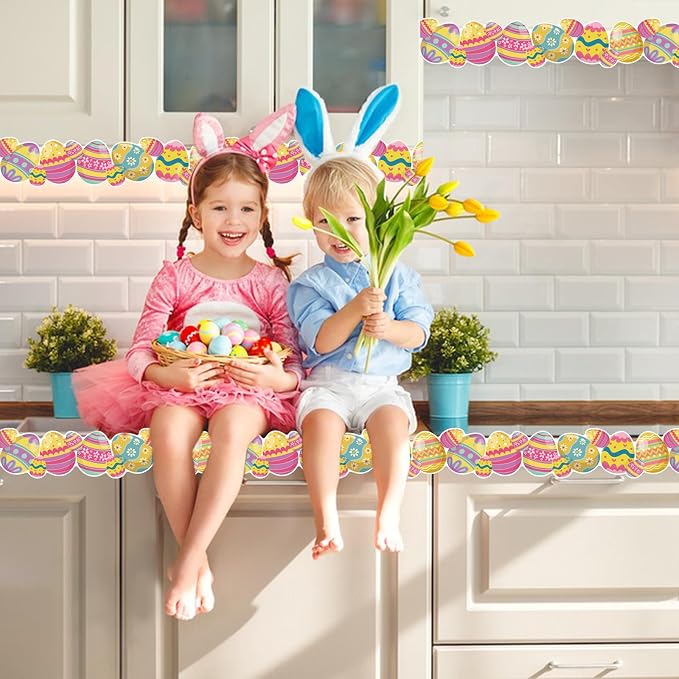 69 Feet Bulletin Board Borders，Colorful Egg Border and Bulletin Board Border