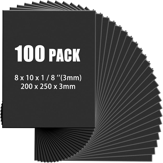Frienda 100 Pack Black Foam Board Foam Poster Boards 8 x 10 Inch