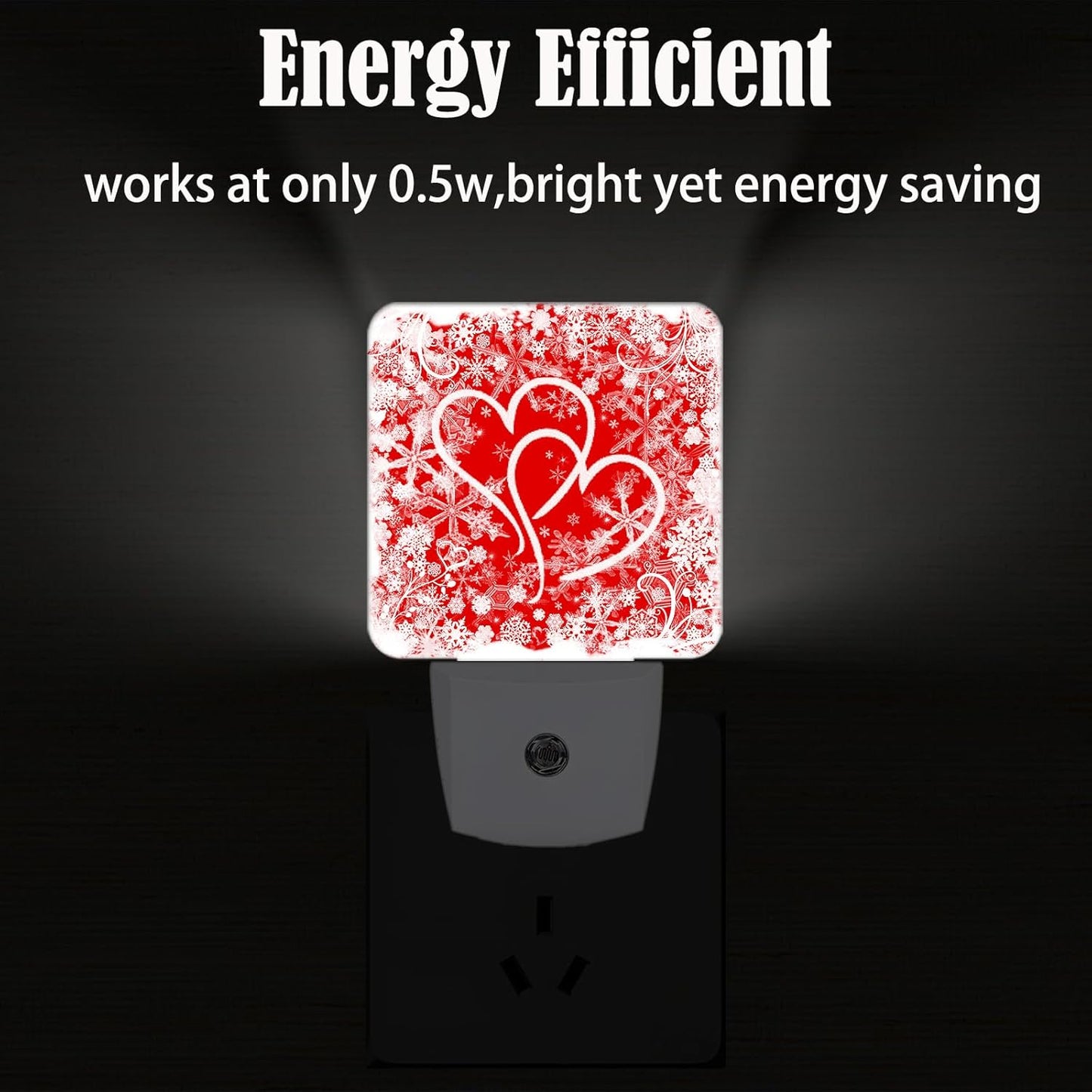 Red Sweet Hearts Night Light,Plug Into Wall with Dusk to Dawn Light Sensors, Warm Nightlights for Bedroom, Bathroom, Hallway, Kitchen, Gifts Ideal for Boys Girls Women Men