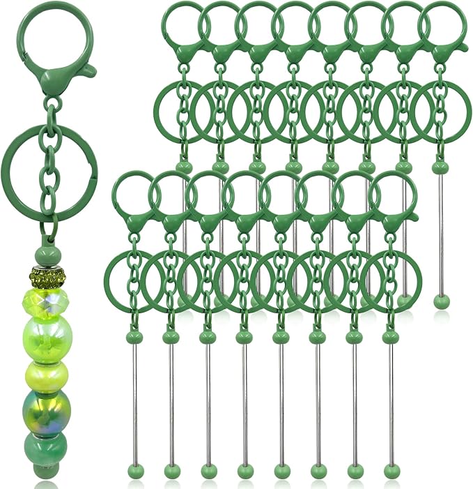 28 Pcs Beadable Keychain Bars
