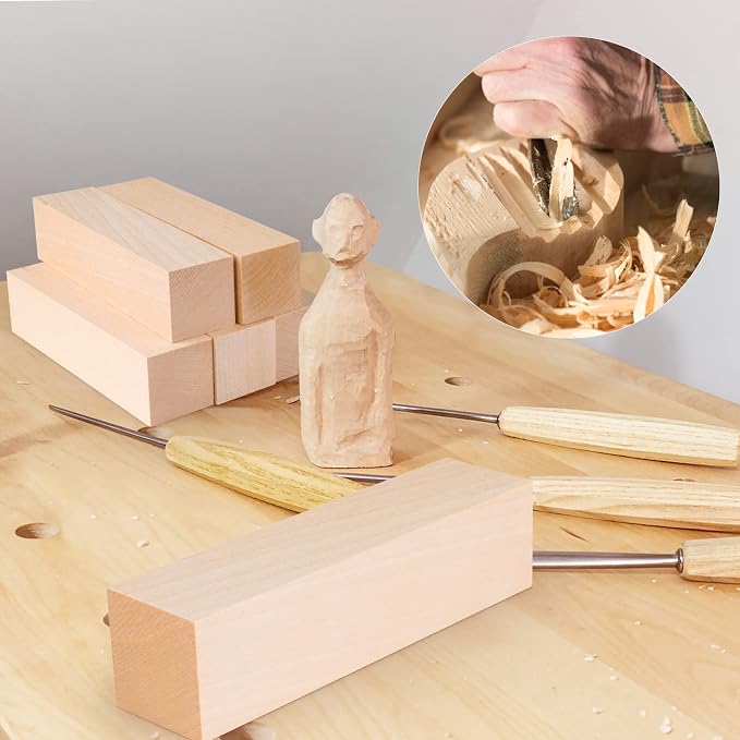 8 Pack Basswood Carving Blocks 6 X 1.5 X 1.5 Inch, Large Whittling Wood Carving